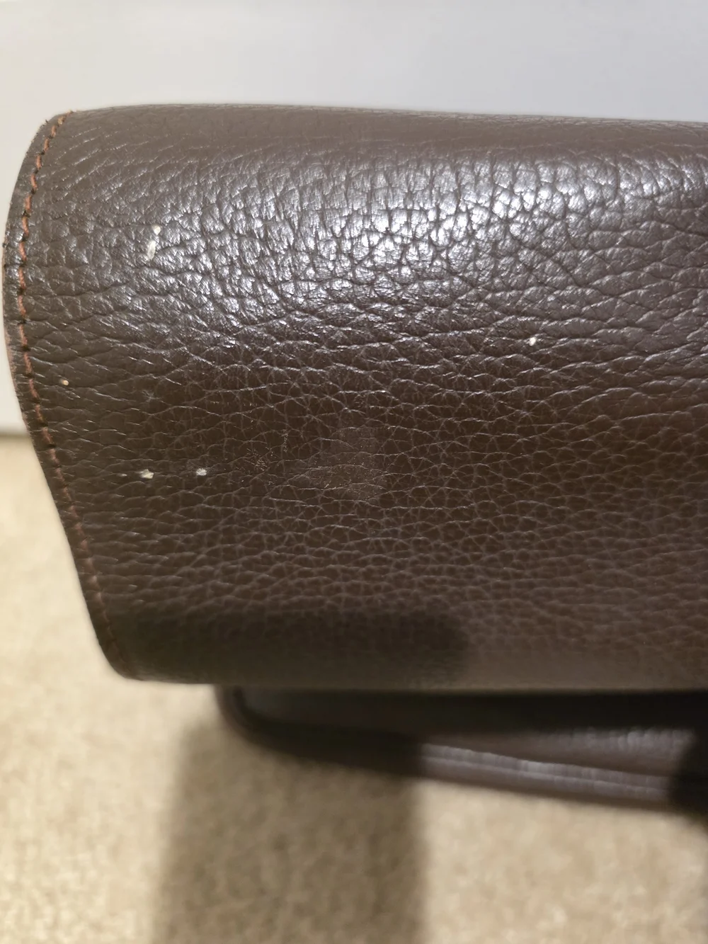 Men's Brown Leather Briefcase with Top Handle and Dual Locks
